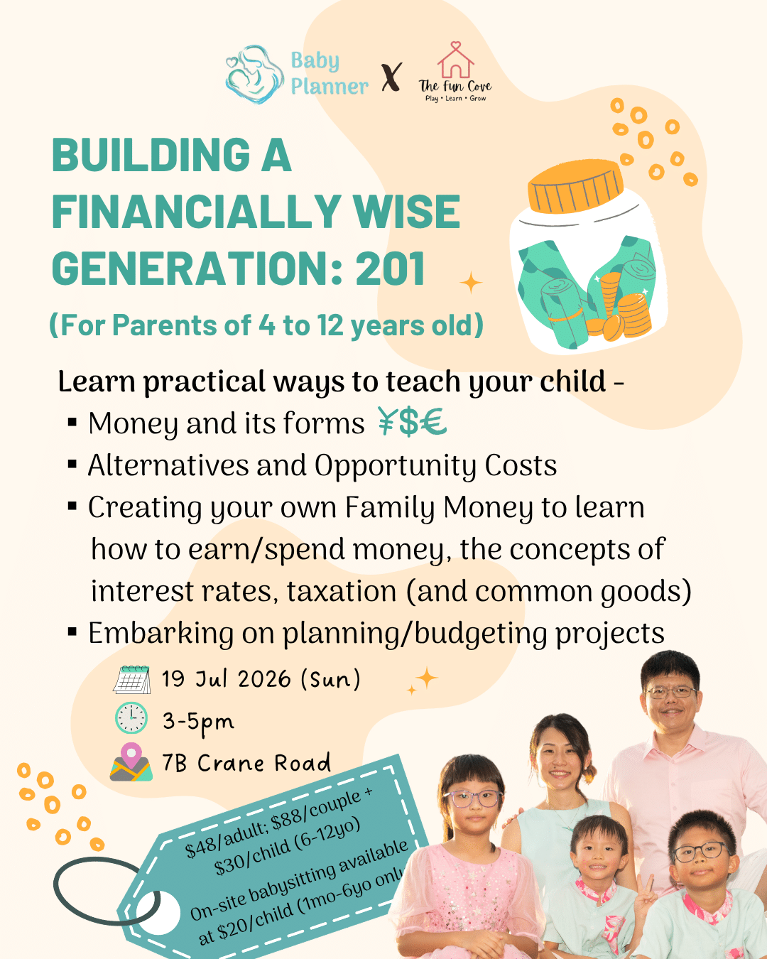 Building a Financially Wise Generation 201 - For Parents with Kids 4-12 years old (19 Jul 2026)